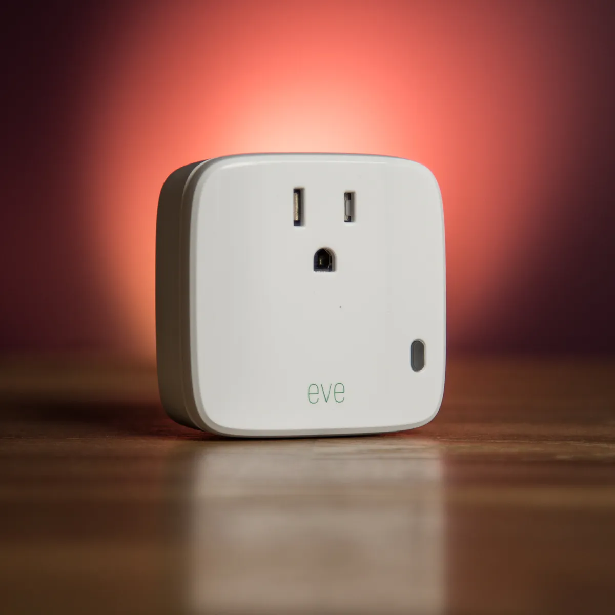 Smart plug plugged into an outlet, ready for use